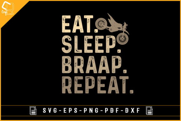 Eat Sleep Braap Repeat Dirt Bike Retro