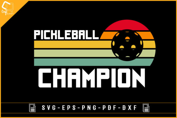 Pickleball Champion Vintage Retro Design